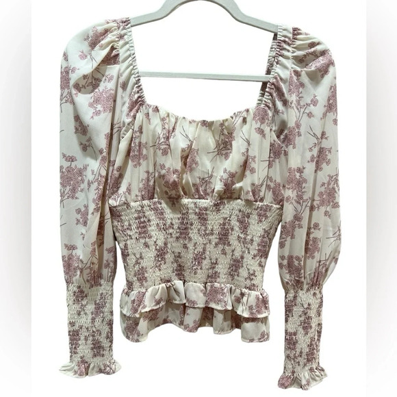 Cistar NY blouse size small smocked flattering puff sleeve blouse like new - Picture 4 of 5